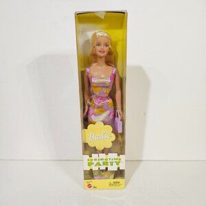 Barbie Springtime Party Purple Floral Dress Mattel C2528 C2605 NRFB 2002
